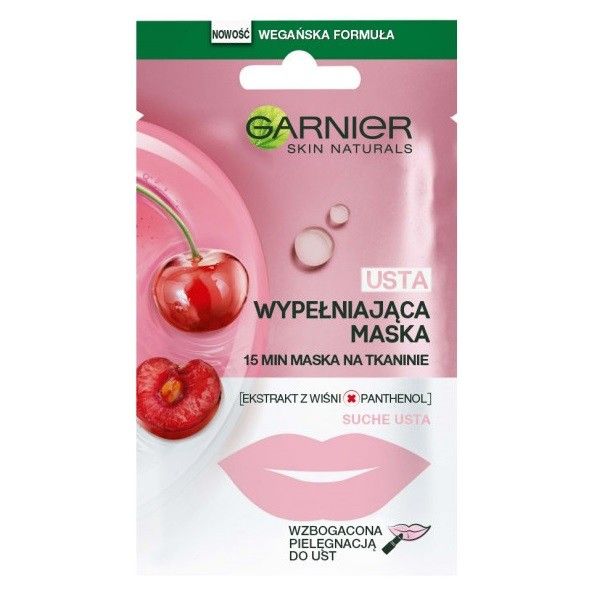 Garnier skin naturals wypełniająca maska do ust na tkaninie 5g