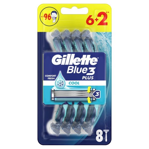 Gillette blue 3 plus cool jednorazowe maszynki do golenia 8 szt.