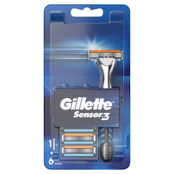 Gillette sensor 3 maszynka do golenia + wymienne ostrza 6szt