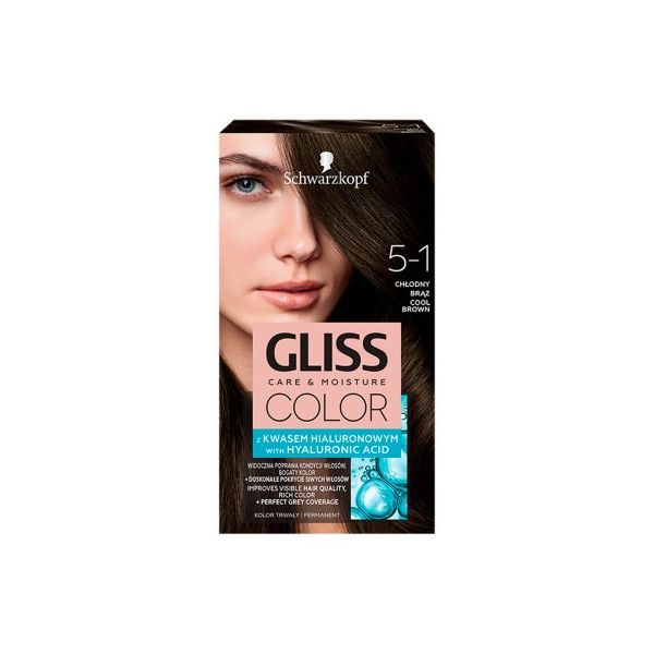 Gliss color care & moisture farba do włosów 5-1 chłodny brąz