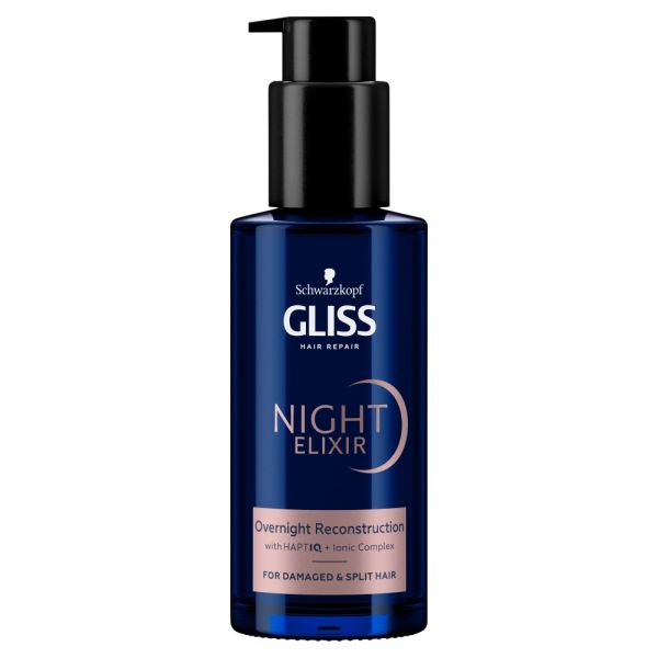 Gliss night elixir reconstruction regenerująca kuracja na noc bez spłukiwania do włosów zniszczonych i rozdwojonych końcówek 100ml