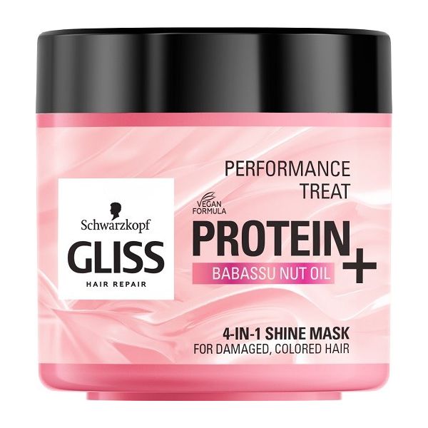 Gliss performance treat 4-in-1 shine mask maska nabłyszczająca do włosów protein + babassu nut oil 400ml