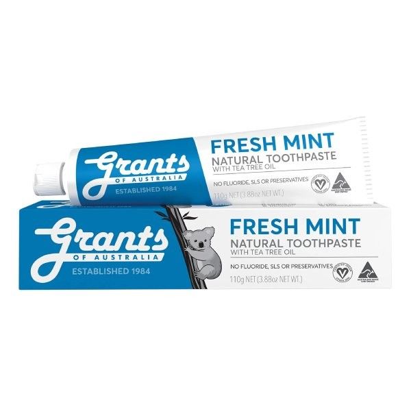 Grants of australia fresh mint natural toothpaste naturalna odświeżająca pasta do zębów bez fluoru 110g