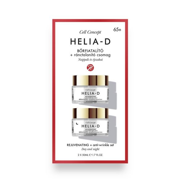 Helia-d cell concept rejuvenating + anti-wrinkle 65+ zestaw przeciwzmarszczkowy krem na dzień + przeciwzmarszczkowy krem na noc 2×50ml