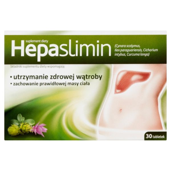 Hepaslimin suplement diety wspierający utrzymanie zdrowej wątroby 30 tabletek