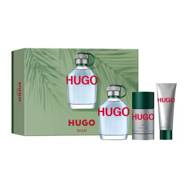 Hugo boss hugo man zestaw woda toaletowa spray 125ml + dezodorant sztyft 75ml + żel pod prysznic 50ml