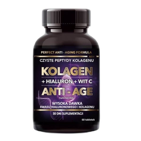 Intenson kolagen + hialuron + witamina c anti-age suplement diety 60 tabletek