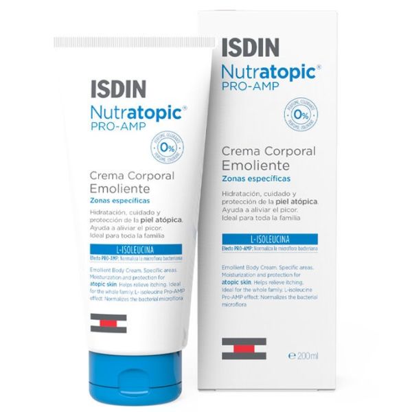 Isdin nutratopic pro-amp emollient cream atopic skin zmiękczający krem do ciała dla skóry atopowej 200ml