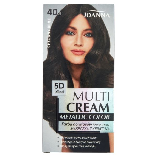 Joanna multi cream metallic color farba do włosów 40.5 chłodny brąz