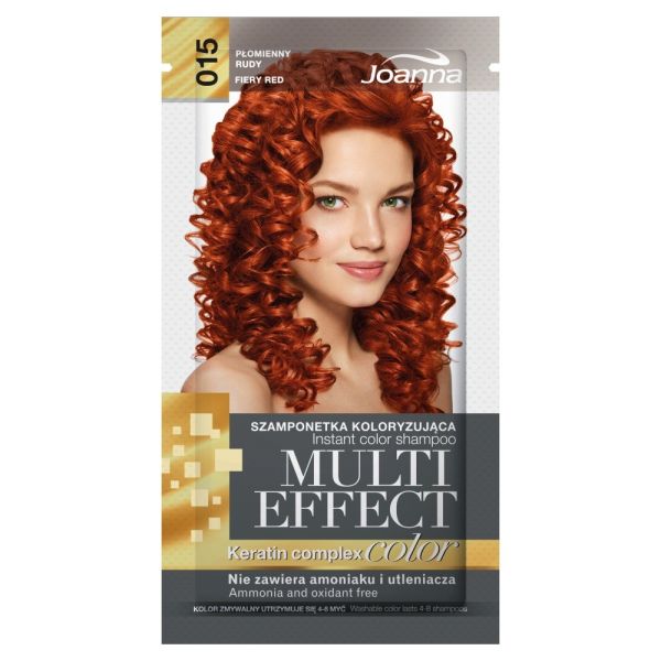 Joanna multi effect color szamponetka koloryzująca 015 płomienny rudy 35g