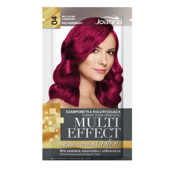 Joanna multi effect color szamponetka koloryzująca 04 malinowa czerwień 35g