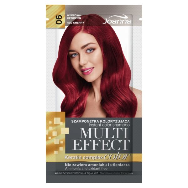 Joanna multi effect color szamponetka koloryzująca 06 wiśniowa czerwień 35g