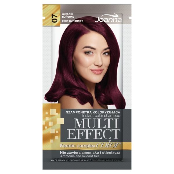 Joanna multi effect color szamponetka koloryzująca 07 głęboki burgund 35g