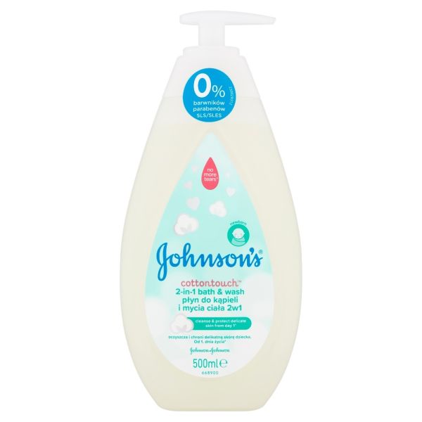Johnson & johnson johnson's cotton touch płyn do kąpieli i mycia ciała 2w1 500ml