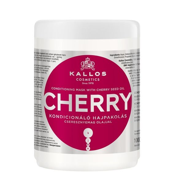 Kallos kjmn cherry conditioning mask kondycjonująca maska z olejem z pestek czereśni 1000ml