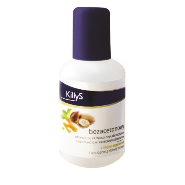 Killys acetone-free nail polish remover bezacetonowy zmywacz do paznokci olejek arganowy 50ml