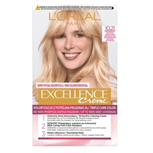 L'oreal paris excellence creme farba do włosów 10.21 bardzo bardzo jasny perłowy blond
