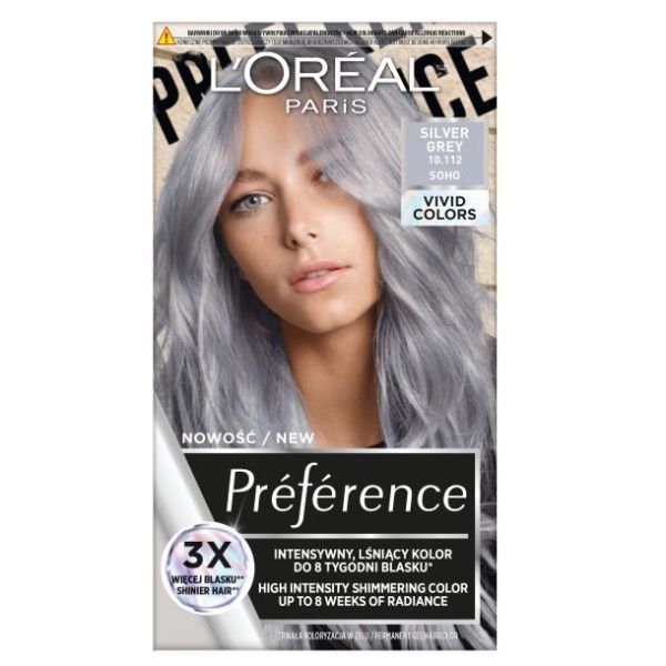 L'oreal paris preference vivid colors trwała farba do włosów 10.112 silver grey