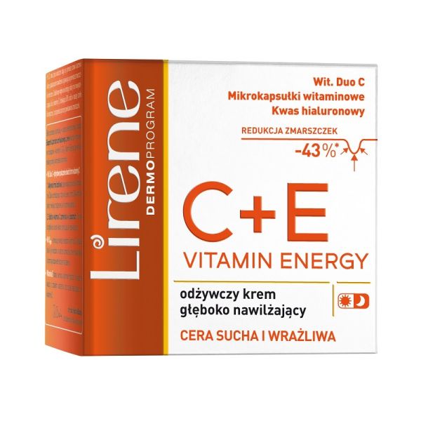 Lirene vitamin energy c+e odżywczy krem głęboko nawilżający 50ml