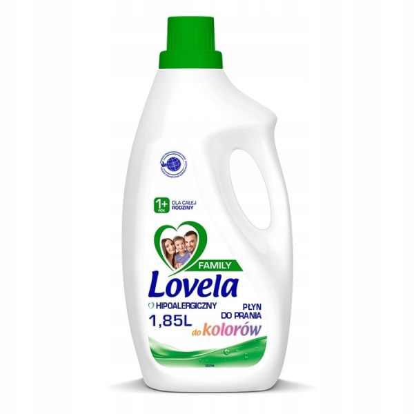 Lovela family hipoalergiczny płyn do prania do kolorów dla całej rodziny 1.85l