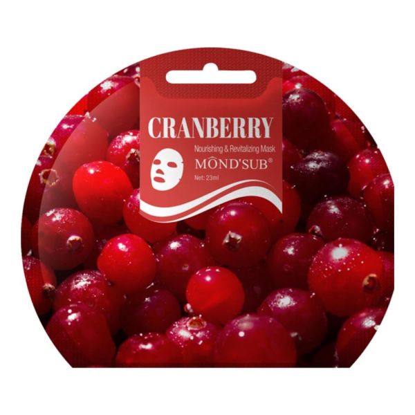 Mond'sub cranberry nourishing & revitalizing mask odżywczo-rewitalizująca maseczka w płachcie 23ml