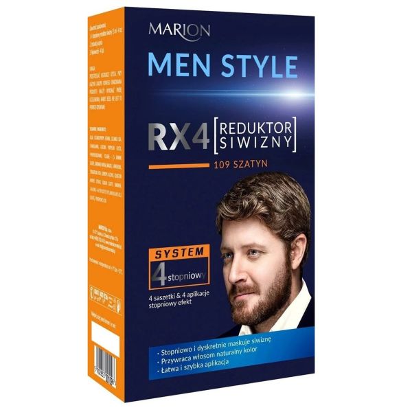 Marion men style rx4 4 stopniowy reduktor siwizny 109 szatyn 4x15ml