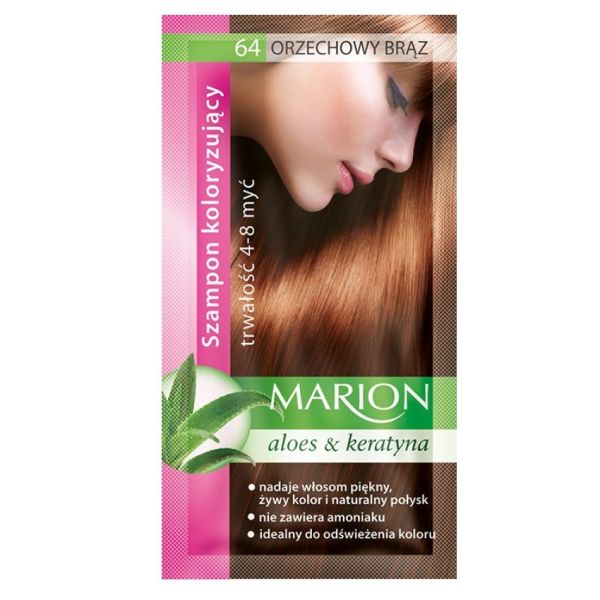 Marion szampon koloryzujący 4-8 myć 64 orzechowy brąz 40ml