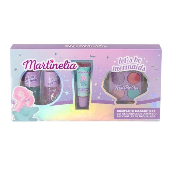 Martinelia let's be mermaids makeup set zestaw paletka cieni do powiek + lakier do paznokci 2szt. + błyszczyk do ust