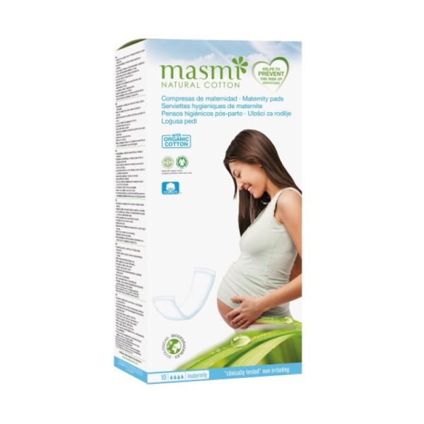 Masmi natural cotton podpaski poporodowe z bawełny organicznej 10szt