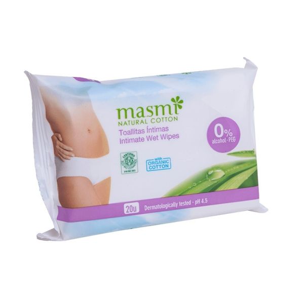 Masmi natural cotton wilgotne chusteczki do higieny intymnej 20szt