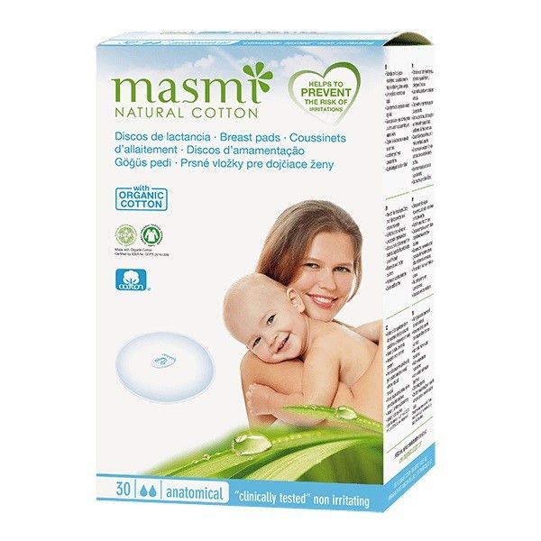 Masmi natural cotton wkładki laktacyjne z bawełny organicznej 30szt