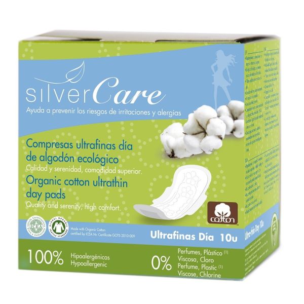 Masmi silver care ultracienkie bawełniane podpaski na dzień ze skrzydełkami z bawełny organicznej 10szt