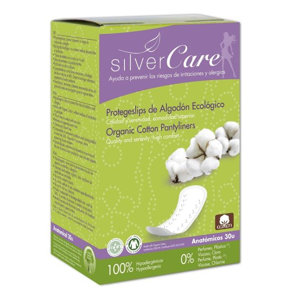 Masmi silver care wkładki higieniczne o anatomicznym kształcie 100% bawełny organicznej 30szt