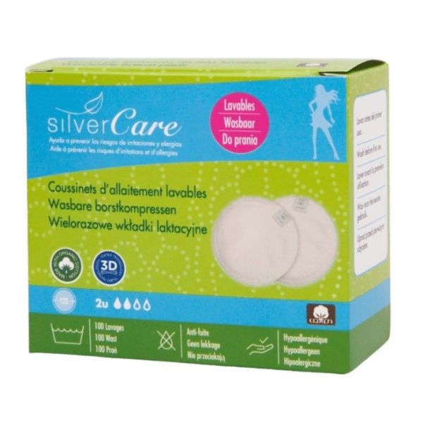 Masmi silver care wkładki laktacyjne wielorazowe z bawełny organicznej 2szt