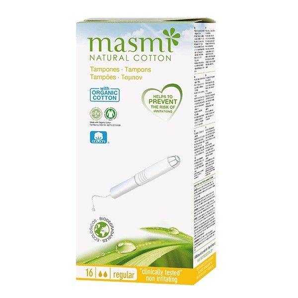 Masmi tampons tampony z aplikatorem z bawełny organicznej regular 16szt