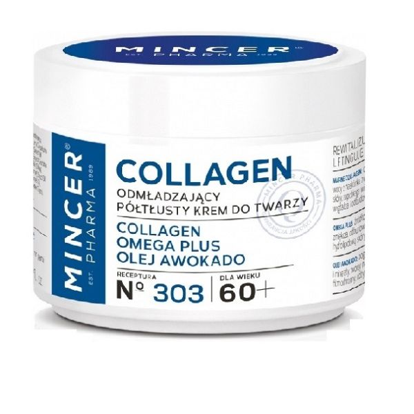 Mincer pharma collagen 60+ odmładzający półtłusty krem do twarzy no.303 50ml