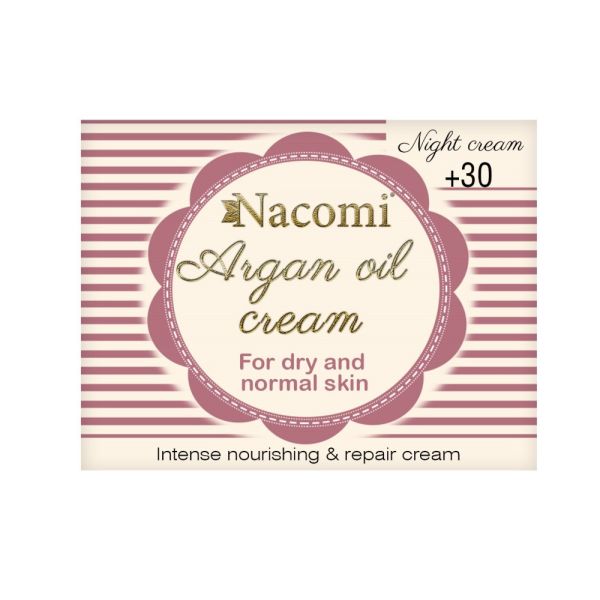 Nacomi argan oil cream krem arganowy z kawasem hialuronowym 30+ na noc 50ml