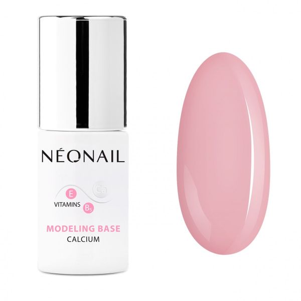 Neonail modeling base calcium baza hybrydowa neutral pink 7.2ml