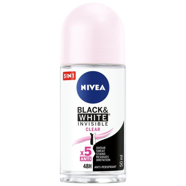 Nivea black&white invisible clear antyperspirant w kulce 50ml