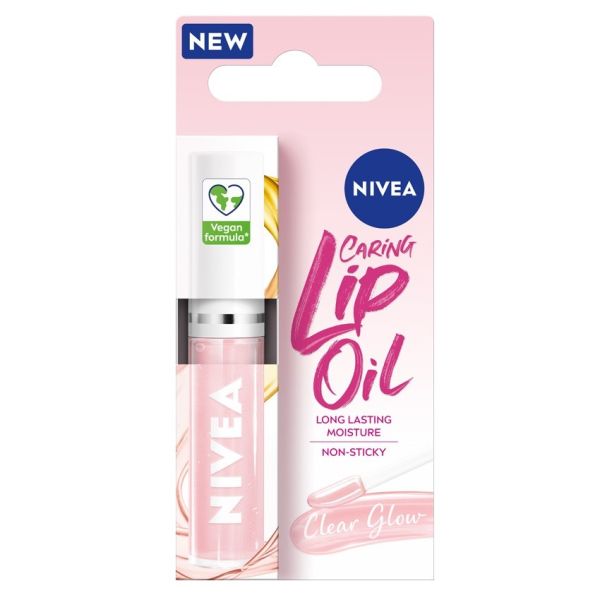 Nivea caring lip oil pielęgnujący olejek do ust clear glow 5.5ml