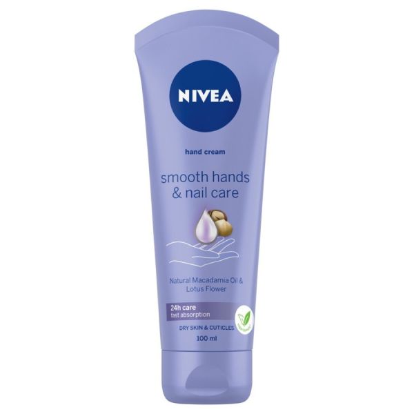 Nivea smooth hands & nail care wygładzający krem do rąk i paznokci 100ml