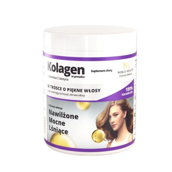 Noble health kolagen + witamina c i biotyna w proszku suplement diety 100g