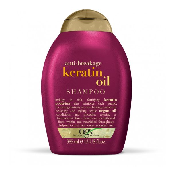 Ogx anti-breakage + keratin oil shampoo szampon z olejkiem keratynowym zapobiegający łamaniu włosów 385ml