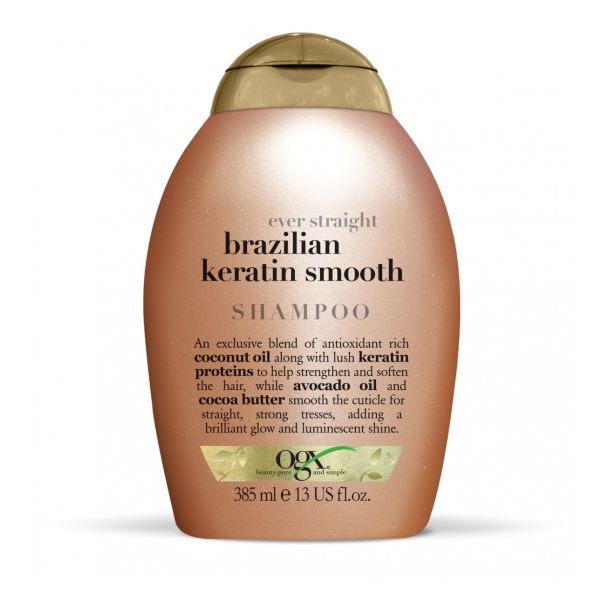 Ogx ever straightening + brazilian keratin smooth shampoo szampon wygładzający z brazylijską keratyną 385ml