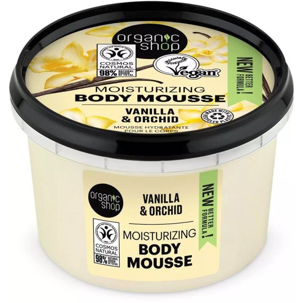 Organic shop moisturizing body mousse nawilżający mus do ciała vanilla & orchid 250ml