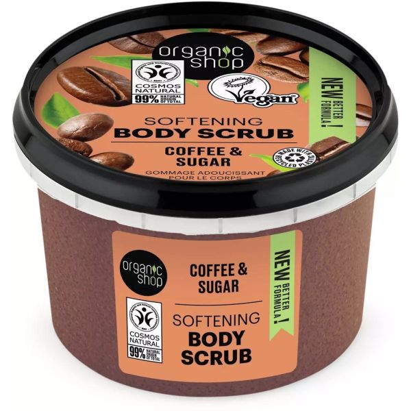 Organic shop softening body scrub zmiękczający peeling do ciała coffee & sugar 250ml