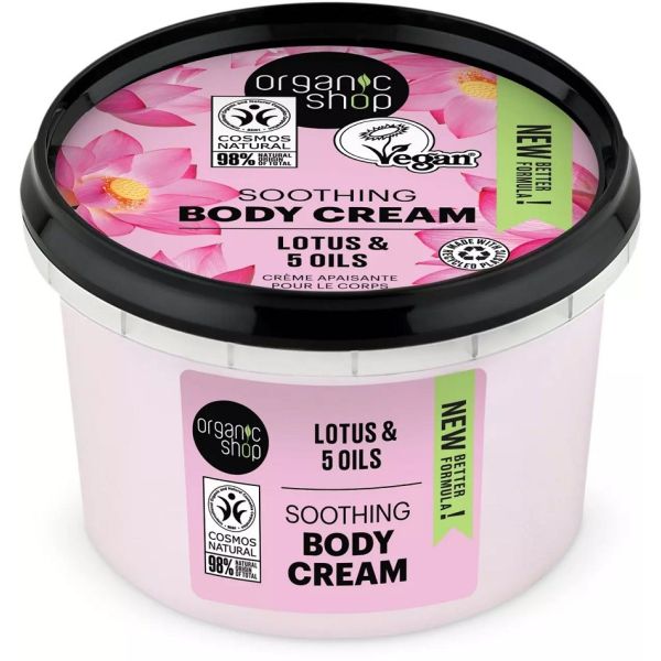 Organic shop soothing body cream kojący krem do ciała lotus & 5 oils 250ml