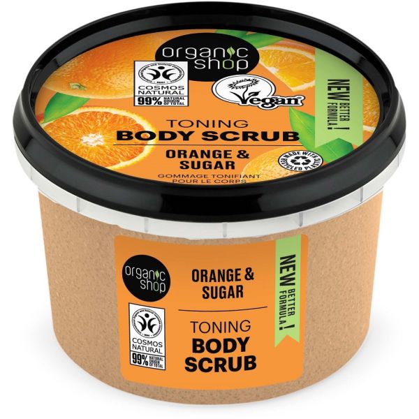 Organic shop toning body scrub tonizujący peeling do ciała orange & sugar 250ml