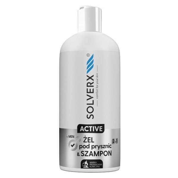 Solverx active żel pod prysznic i szampon 2w1 dla mężczyzn 400ml