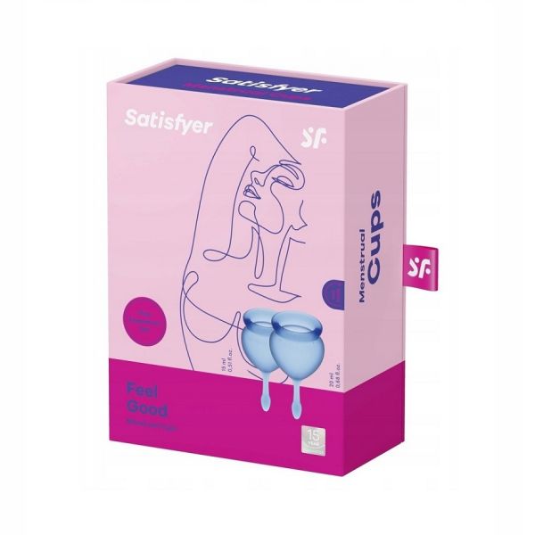 Satisfyer feel good menstrual cup zestaw kubeczków menstruacyjnych 15ml + 20ml dark blue
